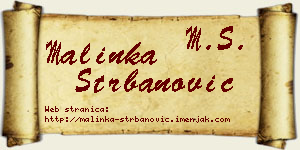 Malinka Štrbanović vizit kartica